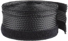 Techflex - Black Braided Cable Sleeve - 10' Coil Length, -103 to 257°F - Exact Industrial Supply