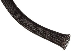 Techflex - Black Braided Expandable Cable Sleeve - 200' Coil Length, -103 to 257°F - Exact Industrial Supply