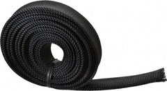 Techflex - Black Braided Expandable Cable Sleeve - 10' Coil Length, -103 to 257°F - Exact Industrial Supply