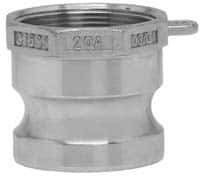 EVER-TITE Coupling Products - 3" Stainless Steel Cam & Groove Suction & Discharge Hose Male Adapter Female NPT Thread - Part A, 3" Thread, 200 Max psi - Exact Industrial Supply