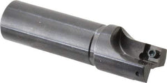 Cutting Tool Technologies - 7/8" Cut Diam, 0.28" Max Depth of Cut, 3/4" Shank Diam, 3" OAL, Indexable Square Shoulder Centercutting End Mill - SPEH 2.522 Inserts, Flatted Shank, 90° Lead Angle - Exact Industrial Supply