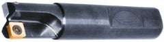 Cutting Tool Technologies - 1/2" Cut Diam, 0.22" Max Depth of Cut, 1/2" Shank Diam, 2.62" OAL, Indexable Square Shoulder End Mill - SPEH 222 Inserts, Weldon Shank, 90° Lead Angle - Exact Industrial Supply