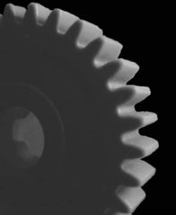Made in USA - 24 Pitch, 1.083" Pitch Diam, 1.167" OD, 26 Tooth Spur Gear - 1/4" Face Width, 1/4" Bore Diam, 5/8" Hub Diam, 20° Pressure Angle, Acetal - Exact Industrial Supply