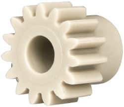 Made in USA - 20 Pitch, 3/4" Pitch Diam, 0.85" OD, 15 Tooth Spur Gear - 3/8" Face Width, 5/16" Bore Diam, 19/32" Hub Diam, 20° Pressure Angle, Acetal - Exact Industrial Supply