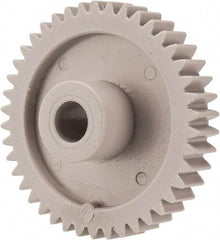 Made in USA - 20 Pitch, 2.1" Pitch Diam, 2.2" OD, 42 Tooth Spur Gear - 3/8" Face Width, 3/8" Bore Diam, 47/64" Hub Diam, 20° Pressure Angle, Acetal - Exact Industrial Supply