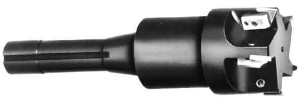 APT - 1-1/4" Cutting Diam, 1-1/4" Max Depth of Cut, Taper Shank Indexable Copy End Mill - 3 Inserts, RPG 42 Insert, EMLR Toolholder - Exact Industrial Supply