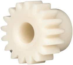 Made in USA - 24 Pitch, 0.709" Pitch Diam, 0.791" OD, 17 Tooth Spur Gear - 1/4" Face Width, 3/16" Bore Diam, 35/64" Hub Diam, 20° Pressure Angle, Acetal - Exact Industrial Supply