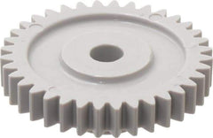 Made in USA - 24 Pitch, 1-1/2" Pitch Diam, 1.583" OD, 36 Tooth Spur Gear - 1/4" Face Width, 1/4" Bore Diam, 5/8" Hub Diam, 20° Pressure Angle, Acetal - Exact Industrial Supply