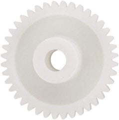 Made in USA - 48 Pitch, 1.666" Pitch Diam, 1-3/4" OD, 40 Tooth Spur Gear - 1/4" Face Width, 5/16" Bore Diam, 43/64" Hub Diam, 20° Pressure Angle, Acetal - Exact Industrial Supply