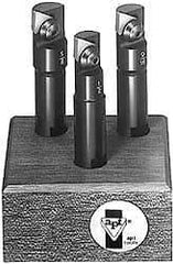 APT - 1/2 to 5/8" Cutting Diam, Straight Shank, Indexable Tridex End Mill Set - 3 and 5 Insert, EMM Carbide Toolholder, Series Miniature - Exact Industrial Supply