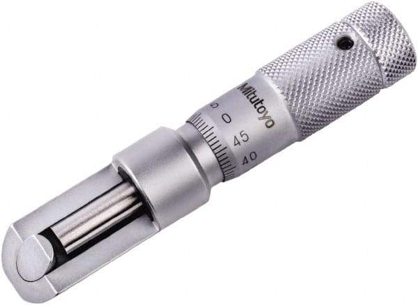 Mitutoyo - 0.01mm Graduation, Mechanical Can Seam Micrometer - Flat Spindle - Exact Industrial Supply