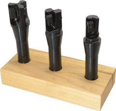 APT - 1 to 1-1/2" Cutting Diam, 3/4" Shank Diam, R8 Shank, Indexable Tridex End Mill Set - EM Carbide Toolholder, Series Tri-Dex - Exact Industrial Supply