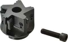 APT - 5 Inserts, 2-1/2" Cut Diam, 3/4" Arbor Diam, 2" Max Depth of Cut, Indexable Square-Shoulder Face Mill - 0/90° Lead Angle, 2" High, TPC 32..., TPG 32., TPU 32. Insert Compatibility, Series EMS - Exact Industrial Supply