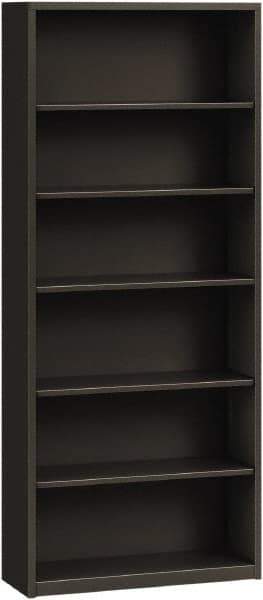Hon - 6 Shelf, 81-1/8" High x 34-1/2" Wide Bookcase - 12-5/8" Deep, Steel, Charcoal - Exact Industrial Supply