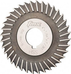 Value Collection - 4" Blade Diam x 7/64" Blade Thickness, 1" Hole, 36 Teeth, High Speed Steel Side Chip Saw - Straight Tooth, Arbor Connection, Uncoated - Exact Industrial Supply
