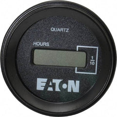 Durant - Supertwist LCD Display Hour Meter - 58.4mm High, 48DC-150DC Voltage, Solid State Hourmeter Round - Exact Industrial Supply