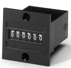 Durant - 6 Digit Wheel Display Counter - 1 Inch High, 24VDC Voltage, Miniature Electric Counters - Exact Industrial Supply