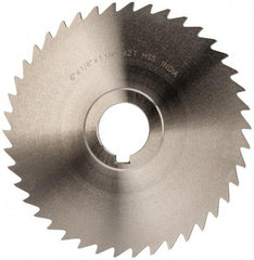 Value Collection - 6" Blade Diam x 1/8" Blade Thickness, 1-1/4" Hole, 42 Teeth, High Speed Steel Side Chip Saw - Straight Tooth, Arbor Connection, Uncoated - Exact Industrial Supply
