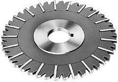 Made in USA - 5" Blade Diam x 1/4" Blade Thickness, 1-1/4" Hole, 36 Teeth, High Speed Steel Side Chip Saw - Staggered Tooth, Arbor Connection, Right Hand Cut, Uncoated - Exact Industrial Supply