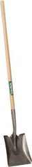 UnionTools - 11-1/2" High x 9-1/2" Wide Square Steel Shovel - 44" Long Wood Straight Handle, Rolled - Exact Industrial Supply