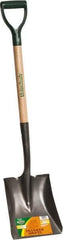 UnionTools - 11-1/2" High x 8-5/8" Wide Square Steel Shovel - 28" Long Wood D-Grip Handle, Front Turned - Exact Industrial Supply