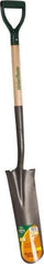 UnionTools - 16" High x 6" Wide Tapered Steel Spade - 27" Long Wood D-Grip Handle, Front Turned - Exact Industrial Supply