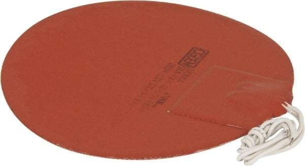 Made in USA - Round, Silicon Rubber, Standard Heat Blanket - 120 Volt, Adhesive Back, Use with Metal Containers - Exact Industrial Supply