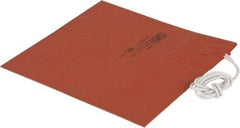 Made in USA - 6" Long x 6" Wide, Square, Silicon Rubber, Standard Heat Blanket - 120 Volt, Plain Back, Use with Metal Containers - Exact Industrial Supply
