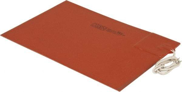 Value Collection - 9" Long x 6" Wide, Rectangular, Silicon Rubber, Standard Heat Blanket - 120 Volt, Plain Back, Use with Metal Containers - Exact Industrial Supply
