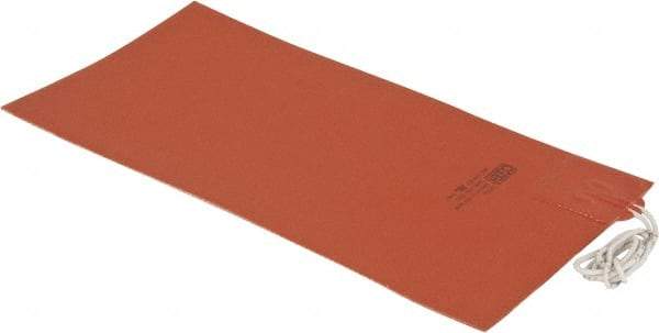 Value Collection - 12" Long x 6" Wide, Rectangular, Silicon Rubber, Standard Heat Blanket - 120 Volt, Plain Back, Use with Metal Containers - Exact Industrial Supply