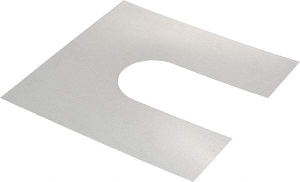 Made in USA - 20 Piece, 6 Inch Long x 6 Inch Wide x 0.005 Inch Thick, Slotted Shim Stock - Stainless Steel, 2 Inch Wide Slot - Exact Industrial Supply