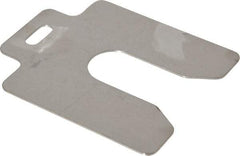 Made in USA - 10 Piece, 3 Inch Long x 3 Inch Wide x 0.05 Inch Thick, Slotted Shim Stock - Stainless Steel, 7/8 Inch Wide Slot - Exact Industrial Supply