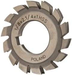 Value Collection - 1/16" Radius, 1/8" Circle Diam, 2-1/4" Cutter Diam, Arbor Connection, Concave Radius Cutter - High Speed Steel, Uncoated, 14 Teeth - Exact Industrial Supply