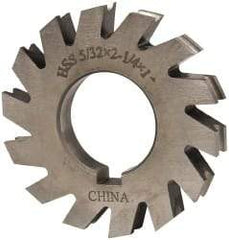 Value Collection - 5/64" Radius, 5/32" Circle Diam, 2-1/4" Cutter Diam, 0.1563" Cutting Width, Arbor Connection, Concave Radius Cutter - High Speed Steel, Oxide Finish, Form Relieved, 10 Teeth - Exact Industrial Supply