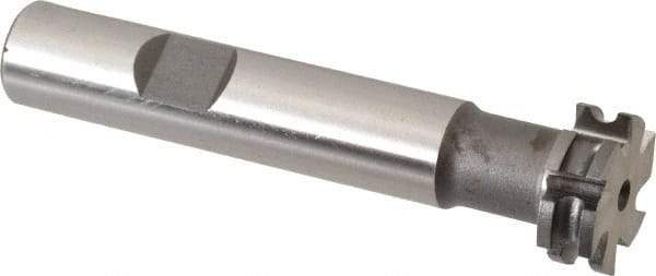 Made in USA - 1/16" Radius, 1/8" Circle Diam, 3/4" Diam x 0.26" Wide Cut, High Speed Steel Concave Radius Cutter - 3" OAL, 1/2" Shank Diam, Shank Connection, Uncoated, Form Relieved, 6 Teeth, Weldon Flat - Exact Industrial Supply