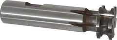 Made in USA - 1/8" Radius, 1/4" Circle Diam, 1" Cutter Diam, 0.447" Cutting Width, Shank Connection, Concave Radius Cutter - 3/4" Shank Diam, 3-1/2" OAL, High Speed Steel, Uncoated, Form Relieved, 6 Teeth, Weldon Flat - Exact Industrial Supply