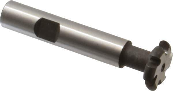 Made in USA - 3/32" Radius, 3/16" Circle Diam, 7/8" Cutter Diam, Shank Connection, Convex Radius Cutter - 1/2" Shank Diam, 3" OAL, High Speed Steel, Uncoated, Form Relieved, 6 Teeth, Weldon Flat - Exact Industrial Supply