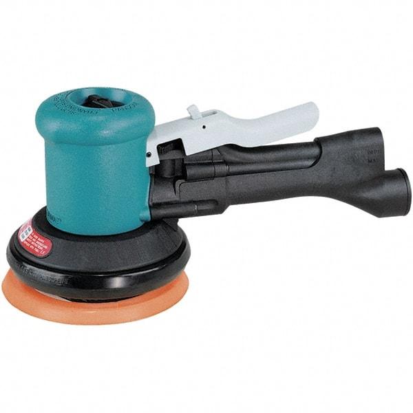 Dynabrade - 12,000 OPM, 23 CFM Air Consumption, Palm Air Orbital Sander - Round Pad, 1/4 NPT Inlet - Exact Industrial Supply