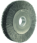 10" Diameter - 2 Arbor Hole - Crimped Steel Wire Straight Wheel - Exact Industrial Supply