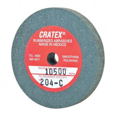 Cratex - 2" Diam x 1/4" Hole x 1/4" Thick, Surface Grinding Wheel - Silicon Carbide, Coarse Grade, 10,500 Max RPM, Rubber Bond, No Recess - Exact Industrial Supply