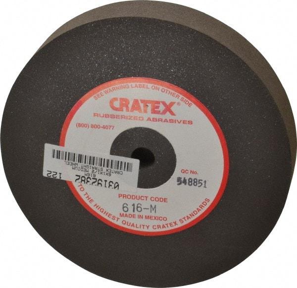 Cratex - 6" Diam x 1/2" Hole x 1" Thick, Surface Grinding Wheel - Silicon Carbide, Medium Grade, 3,600 Max RPM, Rubber Bond, No Recess - Exact Industrial Supply