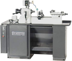 Vectrax - 9" Swing, 36" Between Centers, 220 Volt, Triple Phase Turret Lathe - 1 hp, 4,000 Max RPM, 2-3/16" Bore Diam, 35" Deep x 68" High x 74" Long - Exact Industrial Supply