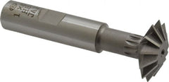 Interstate - 1° 1" Cut Diam, 5/16" Cut Width, 1/2" Shank, High Speed Steel Double-Angle Cutter - Exact Industrial Supply