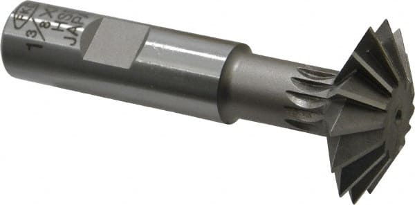 Interstate - 1-3/8° 1-3/8" Cut Diam, 7/16" Cut Width, 5/8" Shank, High Speed Steel Double-Angle Cutter - Exact Industrial Supply