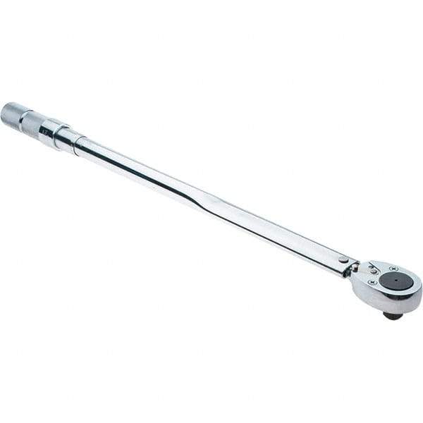 Proto - 3/4" Drive Micrometer Type Ratchet Head Torque Wrench - 142 N/m to 428 N/m Torque, 32-23/32" OAL, 1.7 N/m Graduation, Ratchet Head - Exact Industrial Supply