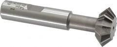 Interstate - 1° 1" Cut Diam, 3/8" Cut Width, 1/2" Shank, High Speed Steel Double-Angle Cutter - Exact Industrial Supply