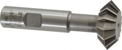 Interstate - 1-3/8° 1-3/8" Cut Diam, 1/2" Cut Width, 5/8" Shank, High Speed Steel Double-Angle Cutter - Exact Industrial Supply