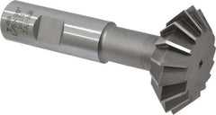 Interstate - 1-7/8° 1-7/8" Cut Diam, 5/8" Cut Width, 3/4" Shank, High Speed Steel Double-Angle Cutter - Exact Industrial Supply