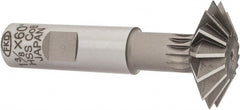 Interstate - 1-3/8° 1-3/8" Cut Diam, 7/16" Cut Width, 5/8" Shank, Cobalt Double-Angle Cutter - Exact Industrial Supply