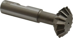 Interstate - 1-3/8° 1-3/8" Cut Diam, 1/2" Cut Width, 5/8" Shank, Cobalt Double-Angle Cutter - Exact Industrial Supply